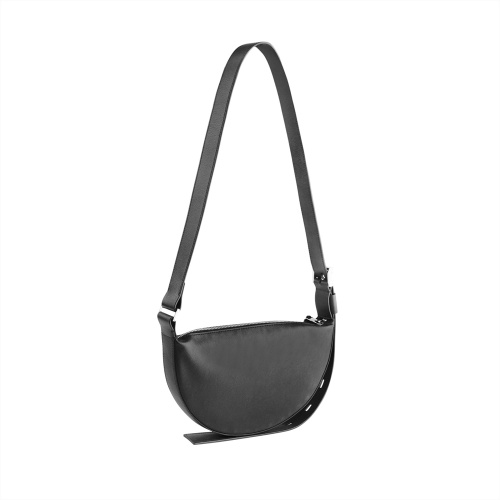 Genuine Leather Half-Moon Crossbody Bag