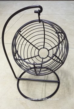 Swinging Wire Fruit Vegetable Bowl Hammock Chrome Finish Basket Dining Table