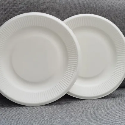 Eco friendly food plates 7'' rippled edge plate