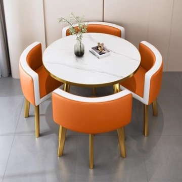 Modern Casual Solid Wood PU Leather Dining, Kitchen, Living Room, Outdoor & Hotel Furniture Table and Chair