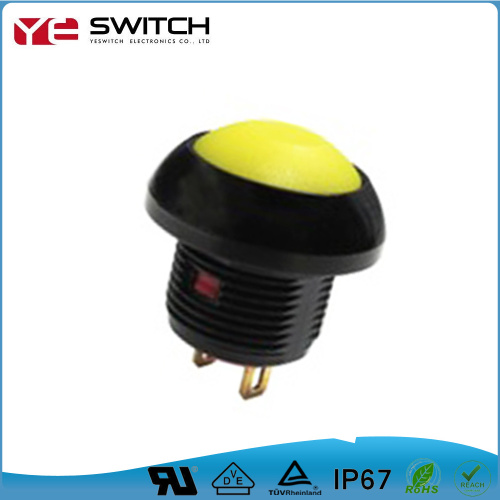 Sub-Miniature Chromium With Wire Pushbutton Switch