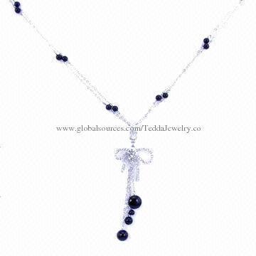 Fashion jewelry necklaces, made of alloy, crystal stones and beads in various colors, OEM welcome