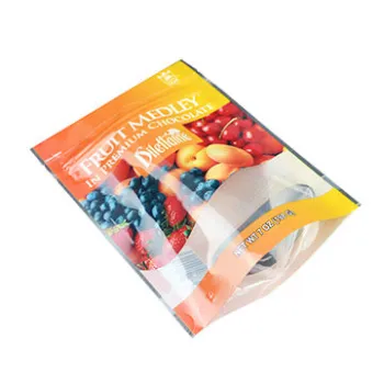 Customized Clear Food Plastic Bag With Stand Up Bottom