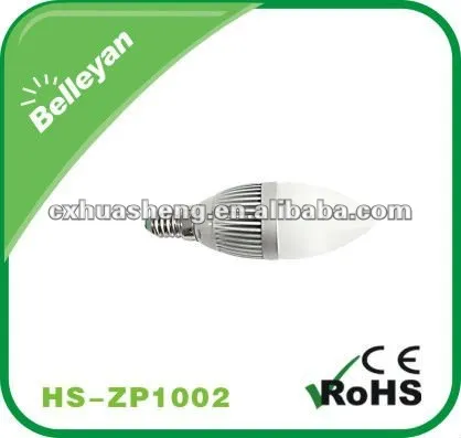 2012 E14 led candle light bulb 3w with two year warranty