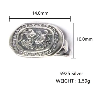 Thai Silver Jewelry: Kirin Lucky Clip - Pure Silver 925 DIY Handmade Accessories