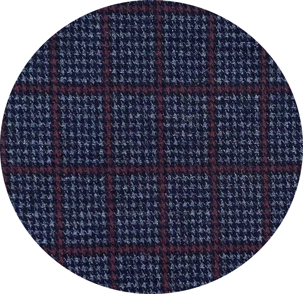 Knit plaid wool cotton for men suiting fabric