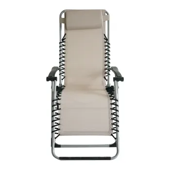 Modern Foldable Metal Sling Recliner Leisure Chair - Indoor/Outdoor