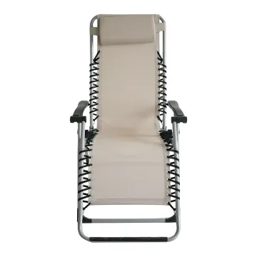 Modern Foldable Metal Sling Recliner Leisure Chair - Indoor/Outdoor