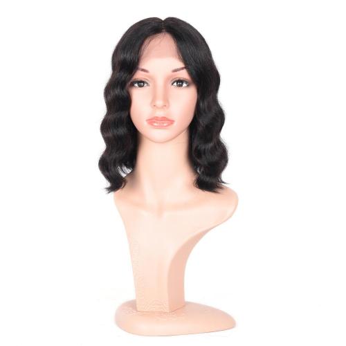 100% NATURAL VIRGIN REMY HUMAN HAIR WAVY PART LACE WIG