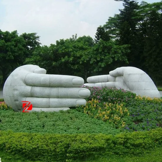 garden abstract stone sculpture for hand shape