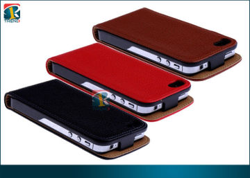 Red, Pink, Black Foldable Slim Flip Leather Pouch Case For Iphone 5 Protecitve Case