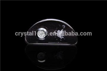 Antique table clock with angel,3D engrave photo for decoration crystal clock