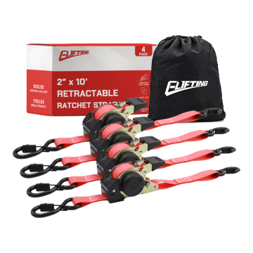 Wholesale 10ft 4-Pack Heavy Duty Ratchet Straps: Self-Retractable Tie-Down Straps