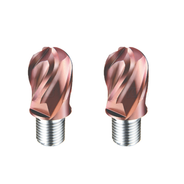 Tungsten Carbide Exchangeable Ball Nose EndMill Heads - HRC62 2 Flutes 4 Flutes OEM ODM Customization