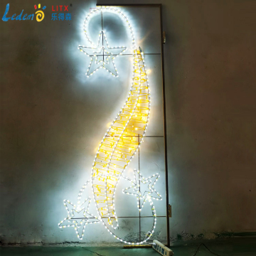 LED 2D Star Light: Warm White Holiday Street Decorations