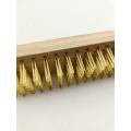 Wood block steel wire brush