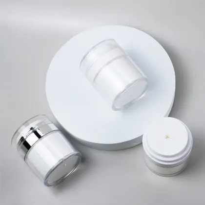 Pearl White Airless Face Cream Jar