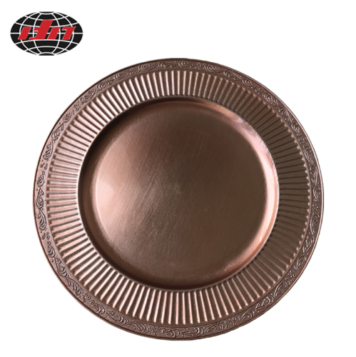Rose Gold Wave Edge Plastic Charger Plate