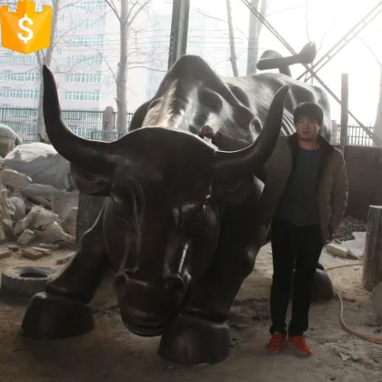 big size casting bronze wall street bull for bull market decoration