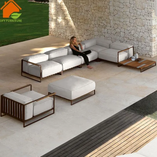 Modern Outdoor Wooden Sofa Set for Garden and Terrace