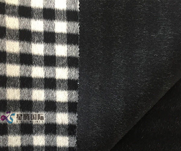 High Quality Plaid 100% Wool Fabric Both Sides