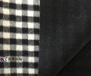 Small Black White Plaid 100% Wool Fabric