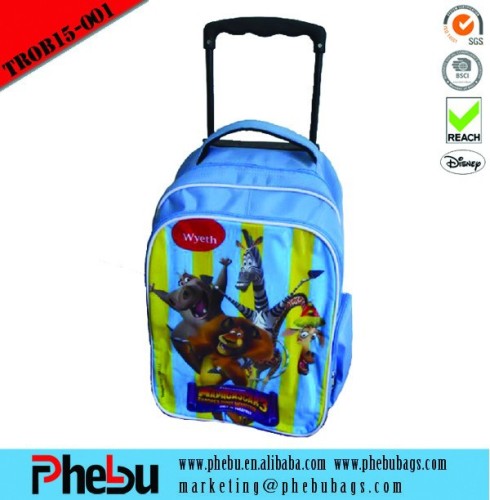 Cute Kid School Trolley Bag Wheeled School Backpack(TROB15-001)