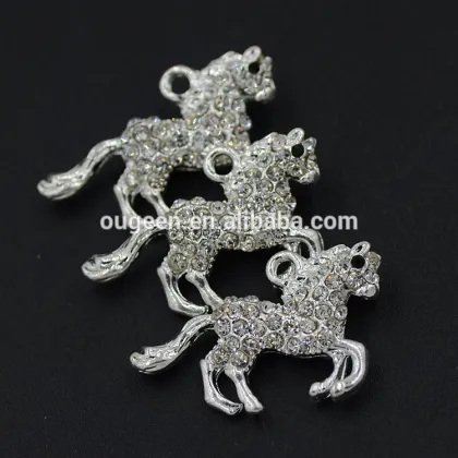 Fashion hollow out fine horses galloping pendant with stone zinc alloy fashion copper jade horse pendant