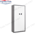 Metal lockers with electronic locks and partitions