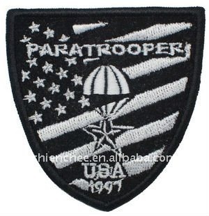 Embroidered Patches - Plastic Backing Subdued Paratroopers for Army/Air Force/Sea Force (Patch/Emblem/Badge/Label/Crest/Insignia