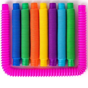 Wholesale Bulk Discounted DIY Rainbow Pipe Stress Relief Pop Tubes Sensory Toys