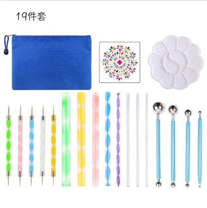 19Pcs DIY Art Clay Pottery Tool Set for Handwork Craft Clay Painting and Stenciling