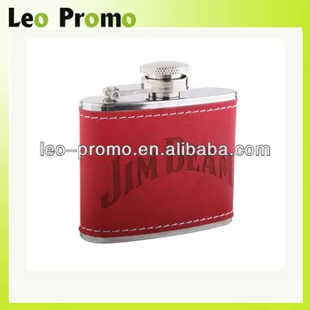 leather covered hip flask 100% leather flask leather 12oz hip flask