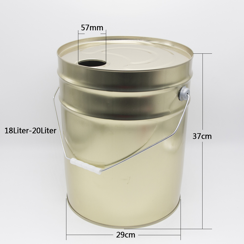 Industrial use metal bucket with spout cap