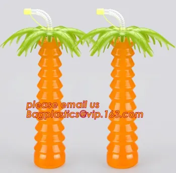 juice cup and plastic straw bottle manufacturer, cheap custom PET plastic juice cup