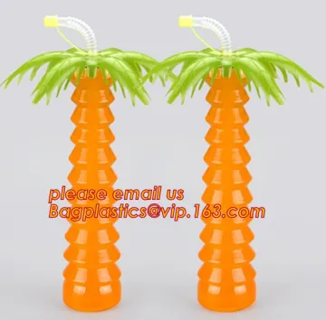 juice cup and plastic straw bottle manufacturer, cheap custom PET plastic juice cup
