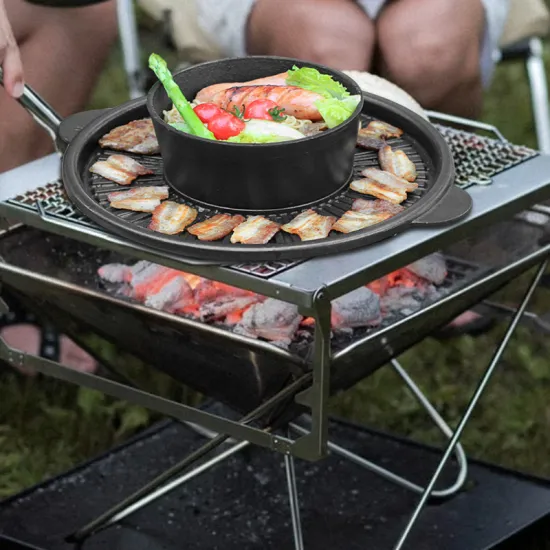 Commercial Home Cookware Cast Aluminum One Hot Pot Boiling Food Baking Large BBQ Grill Pan