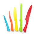 6pc rainbow knife set with folding block