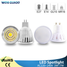 LED Spot Lamp Bulb GU10 MR16 E27 E14 LED Spotlight AC 220V 3W 5W 6W 7W Lampada aluminum COB SMD led bulb Energy Saving