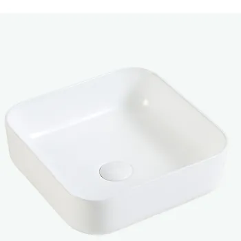 Mini Gold Wash Hand Wall Hung Ceramic Basin with Round Corner Design