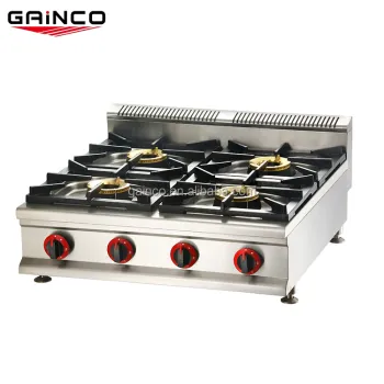 Professional 4 Burner Gas Stove for Commercial Kitchen: Stainless Steel Design by Expert Manufacturers