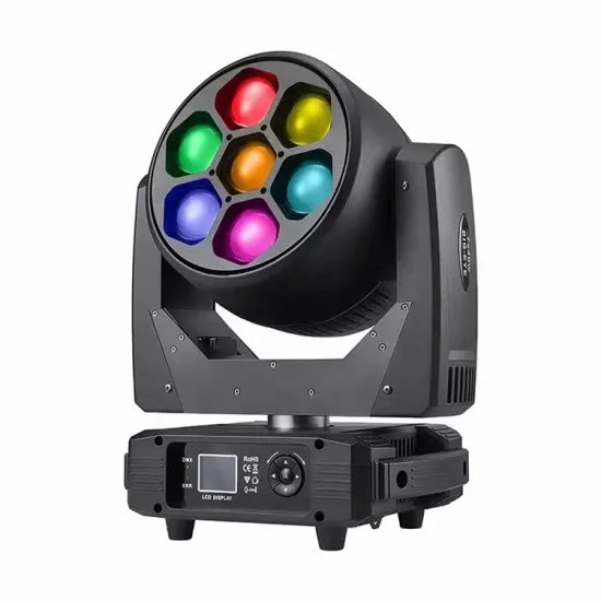7x 40W RGBW 4-in-1 LED Moving Head Light with Zoom Function