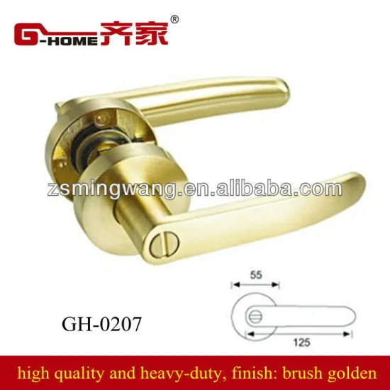 zinc alloy die-casting tubular lever locks with polished brass finish