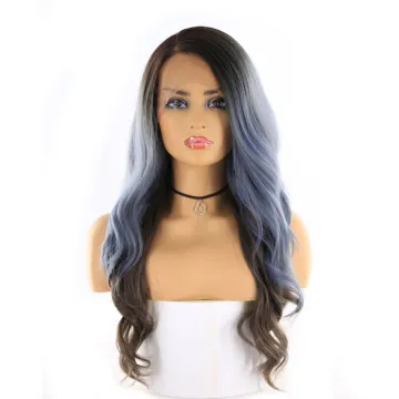X-TRESS Lace Front Synthetic Hair Wigs For Black Women Heat Resistant Fiber Long Wavy Ombre Grey Color Lace Wig With Baby Hair