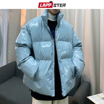 LAPPSTER Men Streetwear Hip Hop Blue Winter Bubble Jackets Coat 2020 Mens Harajuku Warm Parka Male Korean Fashions Puffer Jacket