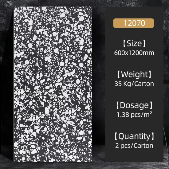 Colorful Terrazzo Floor Tiles 600x1200: Adding Style to Nordic Courtyard and Interior Designs with Cement Grey Tiles