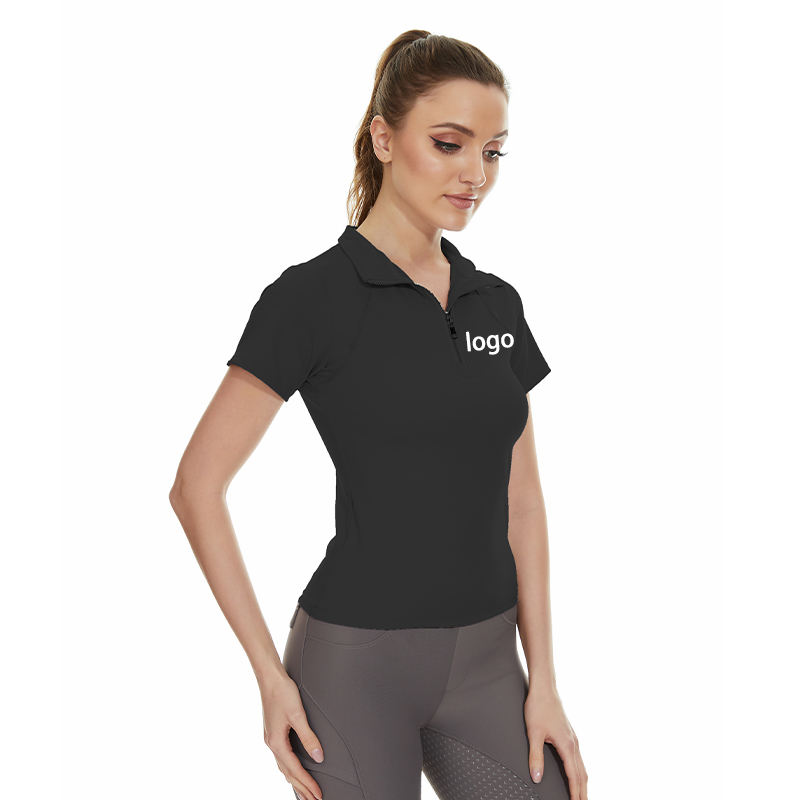 Mujeres Nylon Equestrian montando camisas de manga corta