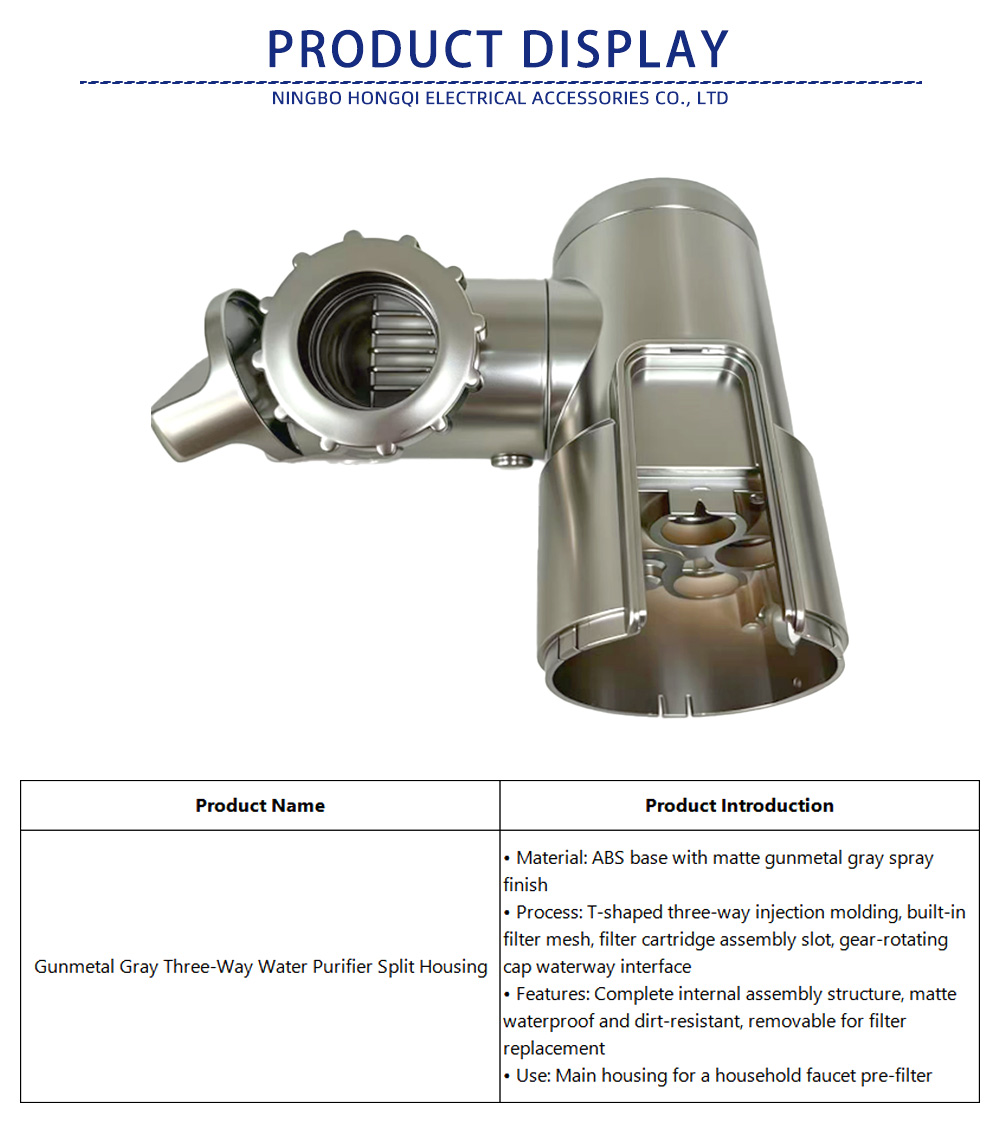 35-Gunmetal Gray Three-Way Water Purifier Split Housing-x