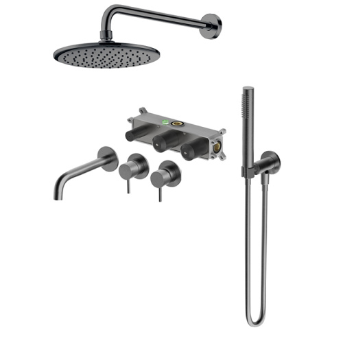 2 Handle Shower Faucet Set With Handheld