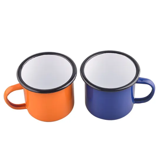 High Quality Enamel Mug with Painted Rim